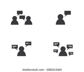 User and speech bubble logo business template
