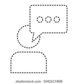 user with speech bubble message icon