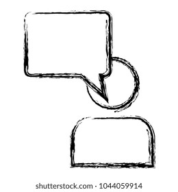 user with speech bubble message icon