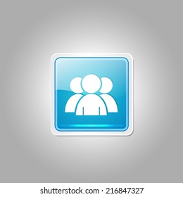 User Square Vector Blue Web Icon Button