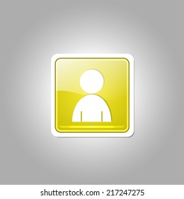 User Square Vector Yellow Web Icon Button
