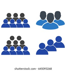 User Staff flat vector pictogram set. An isolated icons on a white background.