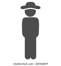 User Standing vector icon. Style is flat symbol, gray color, rounded angles, white background.