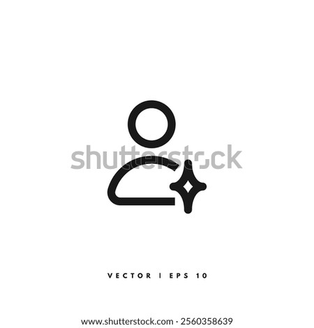 User Star Icon. Editable Stroke