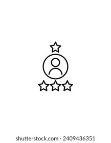 user with star icon, vector best line icon.
