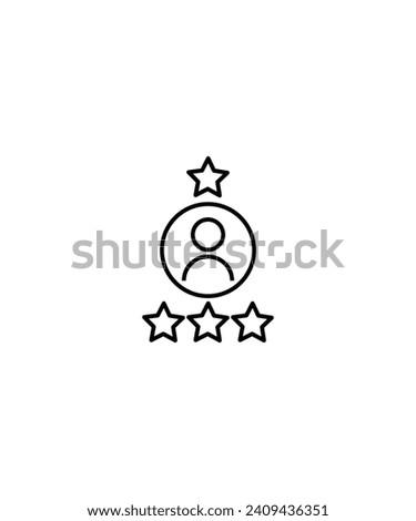 user with star icon, vector best line icon.