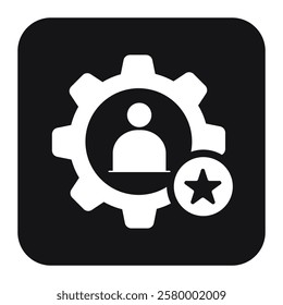 User Star Rating Icon, Performance Evaluation, Customer Feedback Symbol