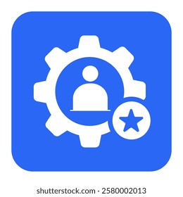 User Star Rating Icon, Performance Evaluation, Customer Feedback Symbol