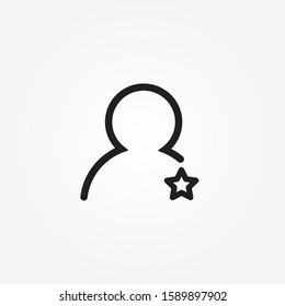 user star rating line icon  design vector illustration