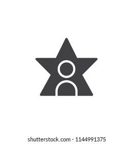 User star vector icon. filled flat sign for mobile concept and web design. Following Account simple solid icon. Influencer symbol, logo illustration. Pixel perfect vector graphics