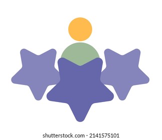 User star vector icon. filled flat sign for mobile concept and web design. Following Account simple solid icon. Influencer symbol, logo illustration. Perfect vector graphics