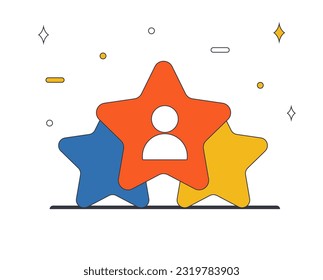 User star vector icon. Following Account simple solid icon. Influencer symbol, logo illustration. Perfect vector graphics