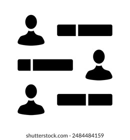 User statistics line icon. People, data, analysis, graph, chart, metrics, evaluation, performance, statistics, comparison, assessment, analytics, measurement, research, productivity, workforce, report