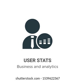 User stats vector icon on white background. Flat vector user stats icon symbol sign from modern business and analytics collection for mobile concept and web apps design.