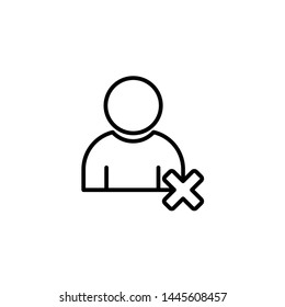 User stop icon. Denied. vector icon
