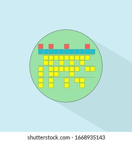 User Story Mapping Template Icon. User Centered Design Flat Vector Illustration. Data Visualization Design Element. Flat Design Style Modern User Experience Analysis Icon.