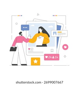 Usuario que se suscribe a contenido digital para Actualizar Ilustración  