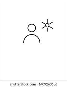 user with sun line icon,vector best line icon.