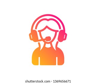 User Support icon. Female Profile sign. Woman Person silhouette symbol. Classic flat style. Gradient support icon. Vector