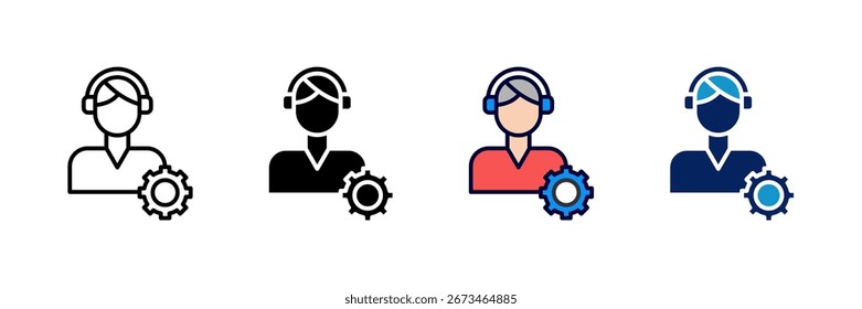 Ícone de Suporte ao Usuário Definir Coleção de Vários Estilos