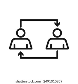 Icono de interruptor de usuario Logo de Vector de arte de línea negra