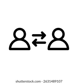 User switch icon with directional arrows, representing position change, account change, user exchange, or profile swap.