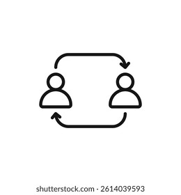 User switch icon line art vector