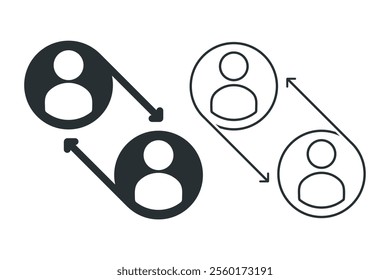 User switch icon, personal change. Illustration vector