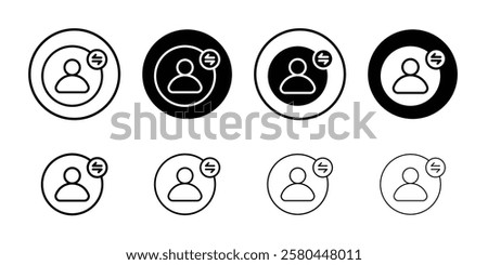 User switch icon Vector logo outline