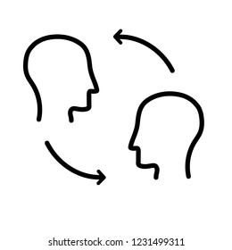 User switch vector with Human head  icon 
