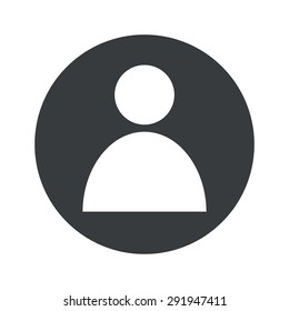 User symbol in black circle, isolated on white
