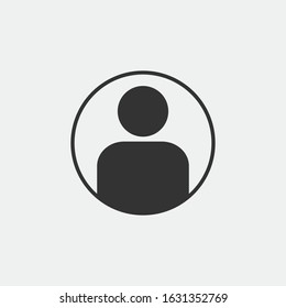 User symbol vector icon with circle boarder