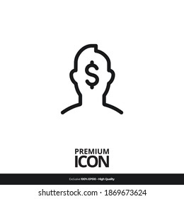 User symbol Vector line icon illustration mobile application. Simple flat modern design style. Black color.