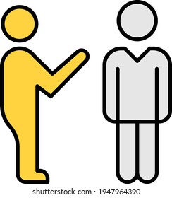 icono de color de línea de vector de charla de usuario