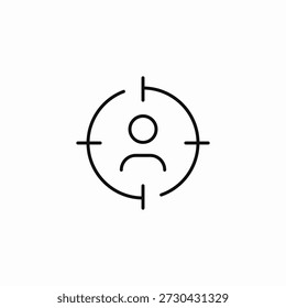 Vector de signo de icono de foco de destino de usuario