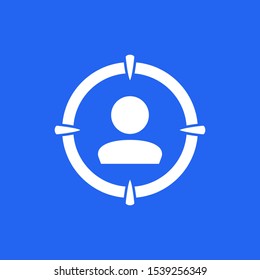 User Target Icon. Customer selection, aim. Headhunter icon