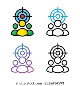 User target icon design in four variation color