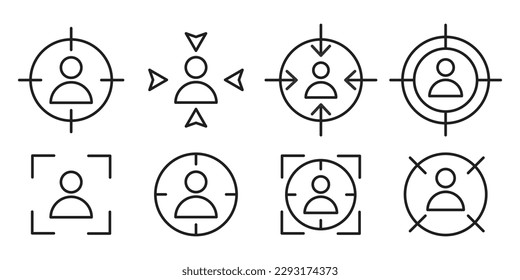 User target icon vector set