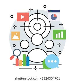 User target illustration design. Business promotion design