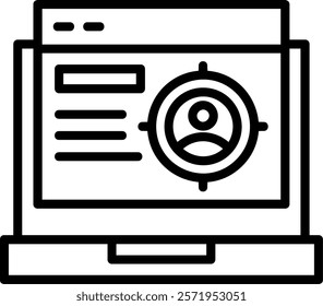 User Target Line Vector Icon Design
