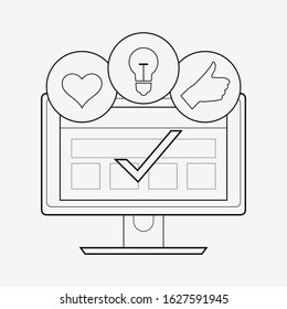 User testing icon line element. Vector illustration of user testing icon line isolated on clean background for your web mobile app logo design.