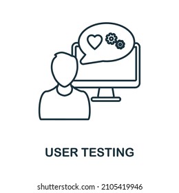 User Testing Icon. Line Element From Digital Transformation Collection. Linear User Testing Icon Sign For Web Design, Infographics And More.