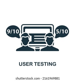 User Testing icon. Monochrome simple Web Design icon for templates, web design and infographics