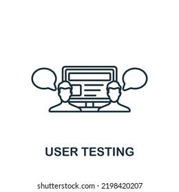 User Testing icon. Monochrome simple Web Design icon for templates, web design and infographics