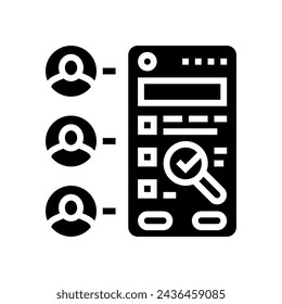 user testing ux ui design glyph icon vector. user testing ux ui design sign. isolated symbol illustration