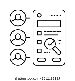 user testing ux ui design line icon vector. user testing ux ui design sign. isolated contour symbol black illustration
