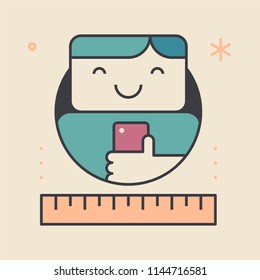 User testing. Web design and development concept. Unique and creative illustration. Flat design thin line style. Usage for e-mail newsletters, web banners, headers, blog posts, print and more.