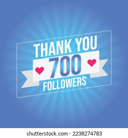 user Thank you celebrate of 700 subscribers and followers. six hundred followers. Thank you design Greeting card template for social networks followers, subscribers, like. 700 followers
