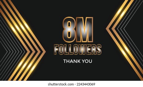user Thank you celebrate of 8m subscribers and followers. 8m followers thank you