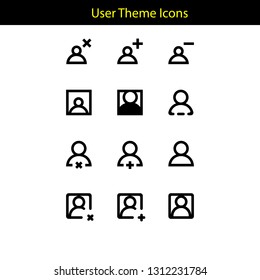 user theme icon with line style